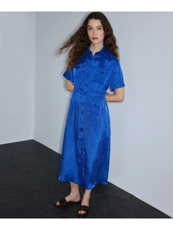 İpekyol Parlak Dokulu Elastik Bel Elbise IS1260002400