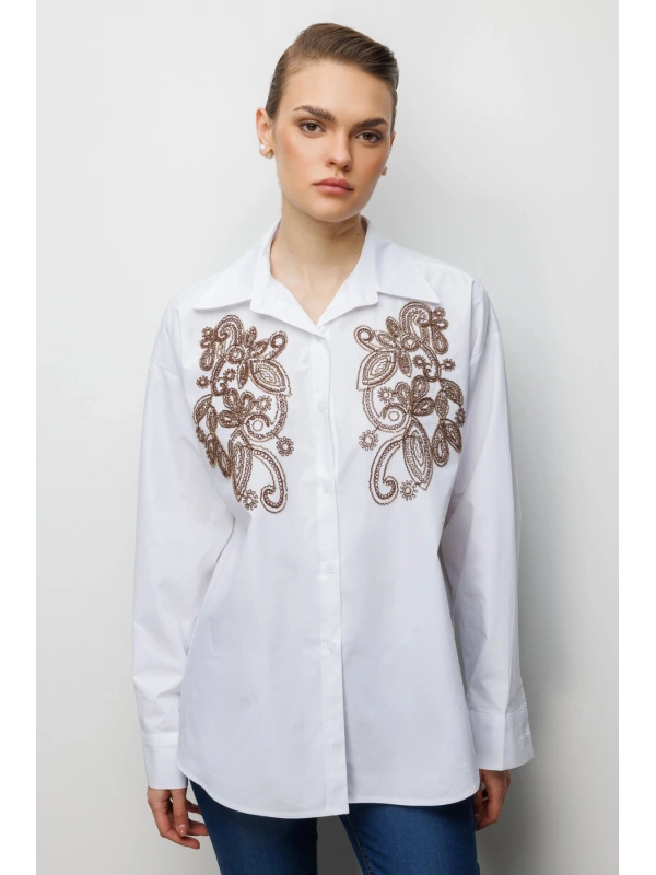 Ekol İşleme Detaylı Bluz 02806