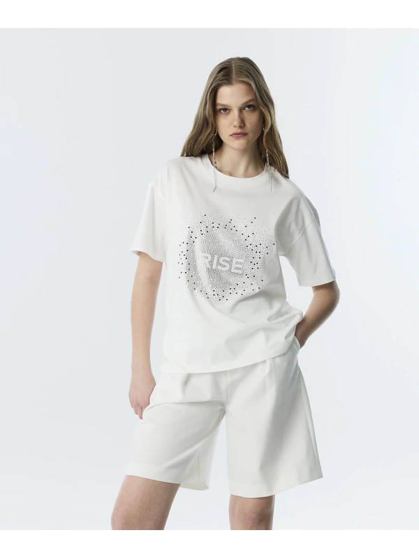 Twist Hotfix Baskılı Oversize T-Shirt TS1260070253