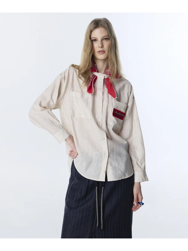 Twist Fularlı Oversize Gömlek TS1260025136