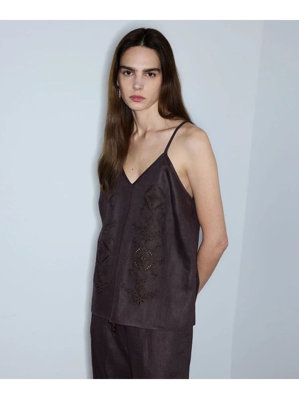 İpekyol Askılı Önü Desenli Bluz IS1260006093