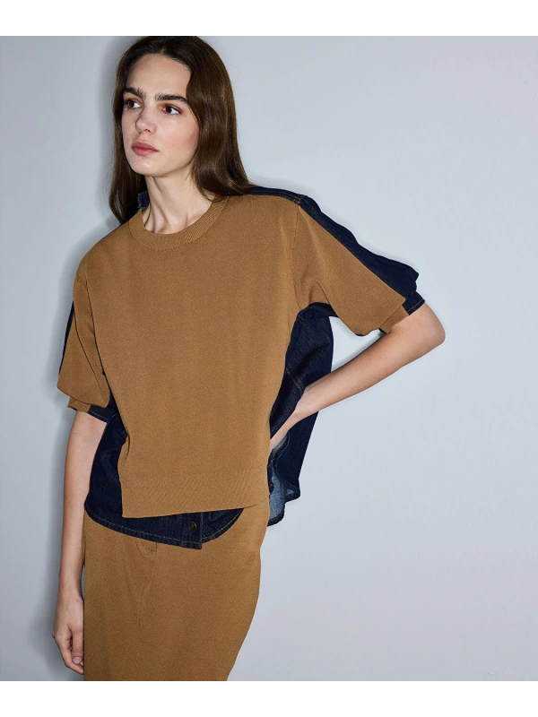 İpekyol Denim Mix Colorblock Triko IS1260050034