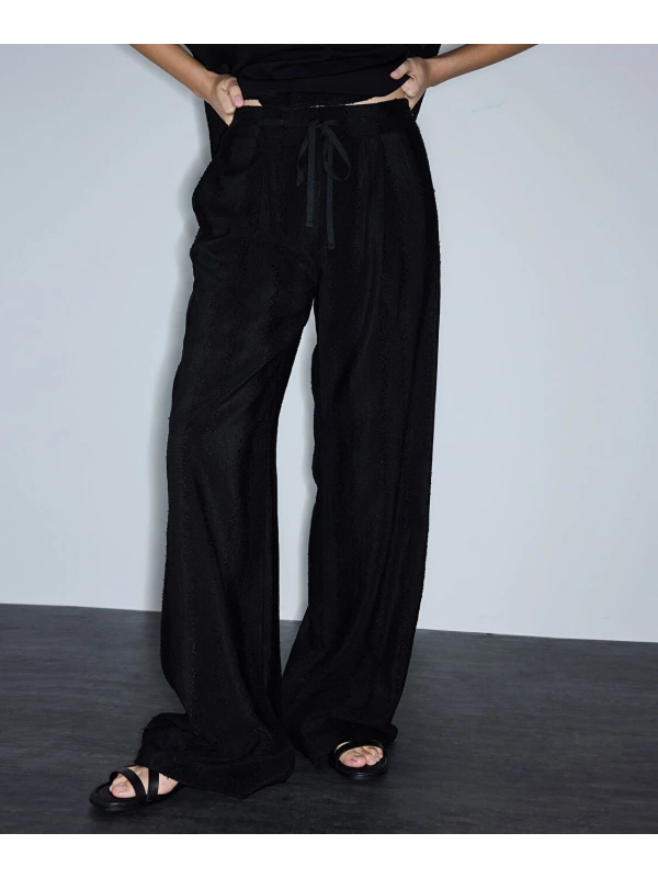 İpekyol Jakarlı Wide Leg Pantolon IS1260003119