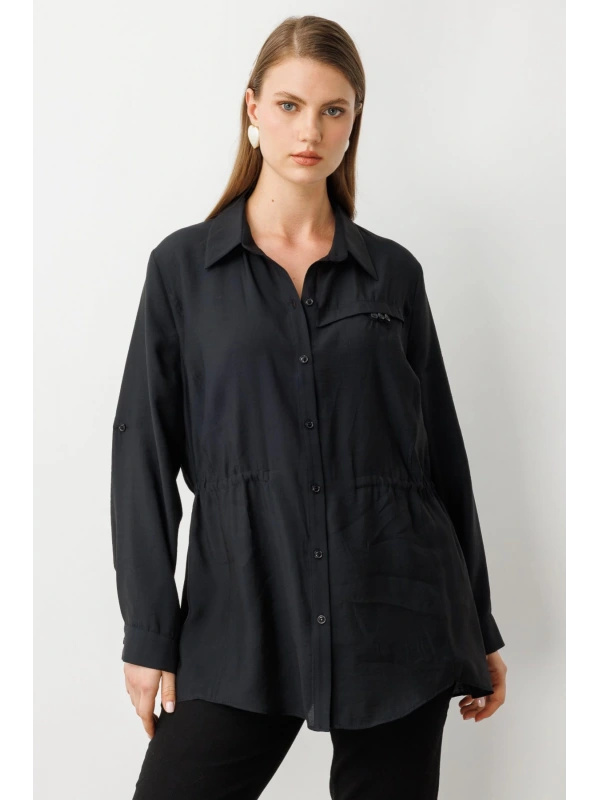 Ekol Bel Büzgülü Gömlek 03642