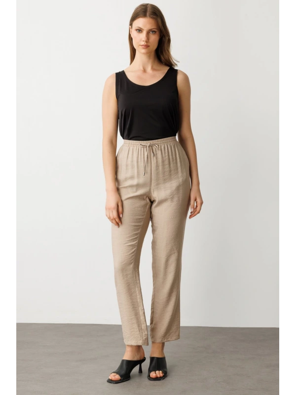 Ekol Beli Lastikli Bol Paça Pantolon 07584