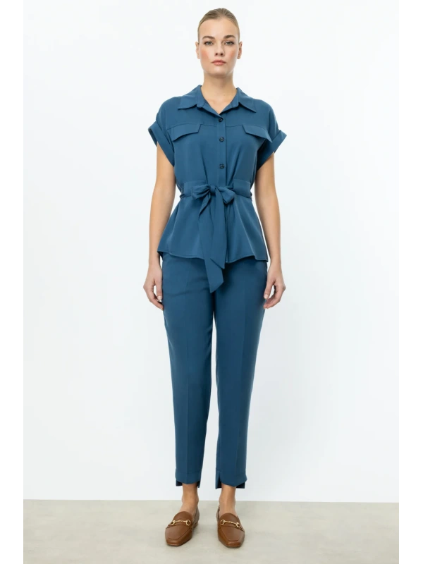 Ekol Beli Lastikli Boru Paça Pantolon 03324