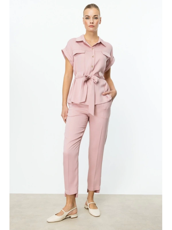 Ekol Beli Lastikli Boru Paça Pantolon 03324