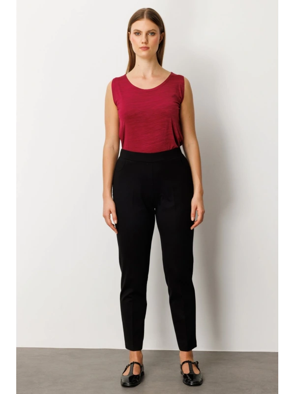 Ekol Dantel Süslemeli Dar Paça Pantolon 01087