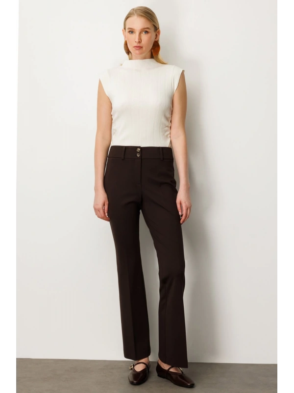 Ekol İspanyol Paça Cepsiz Pantolon 01081