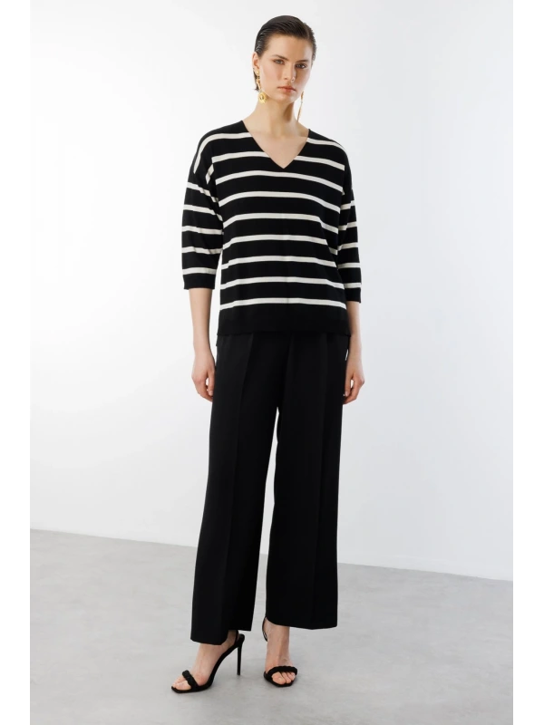 Ekol İspanyol Paça Siyah Kadın Pantolon 04212