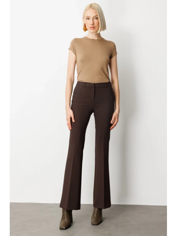 Ekol İspanyol Paça Kahverengi Kadın Pantolon 05011