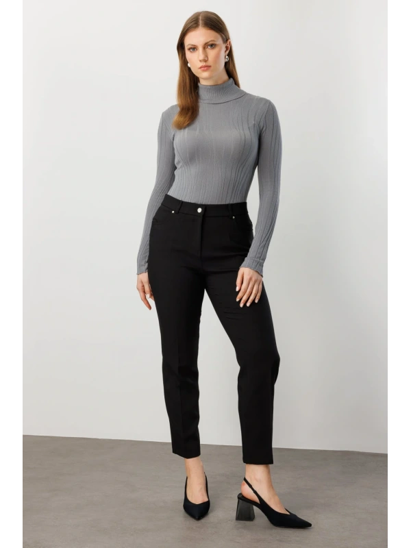 Ekol Kadın Boru Paça Siyah Pantolon 01009
