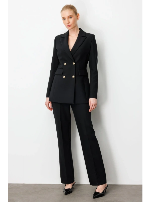 Ekol Kadın Boru Paça Siyah Pantolon 05027