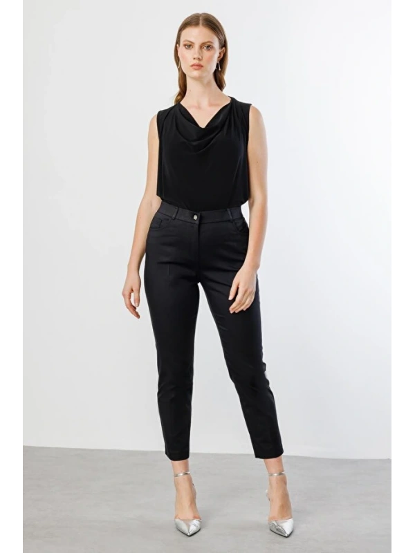 Ekol Kadın Kanvas Siyah Pantolon 02024