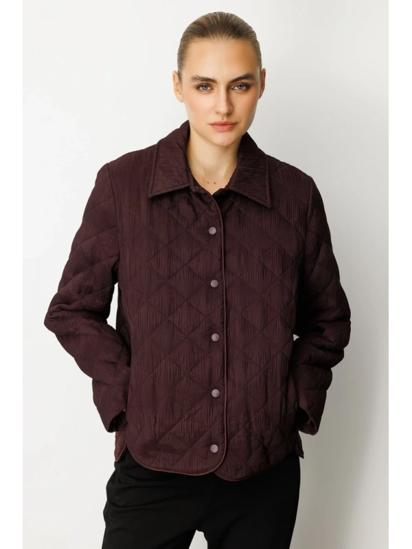 Ekol Kadın Kapitoni Bordo Manto 06501