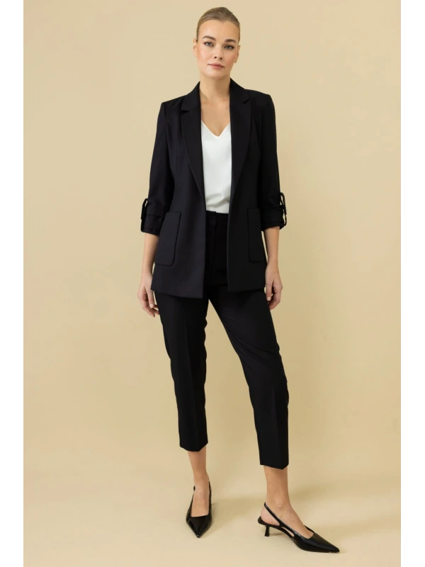 Ekol Kadın Siyah Kumaş Pantolon 04132