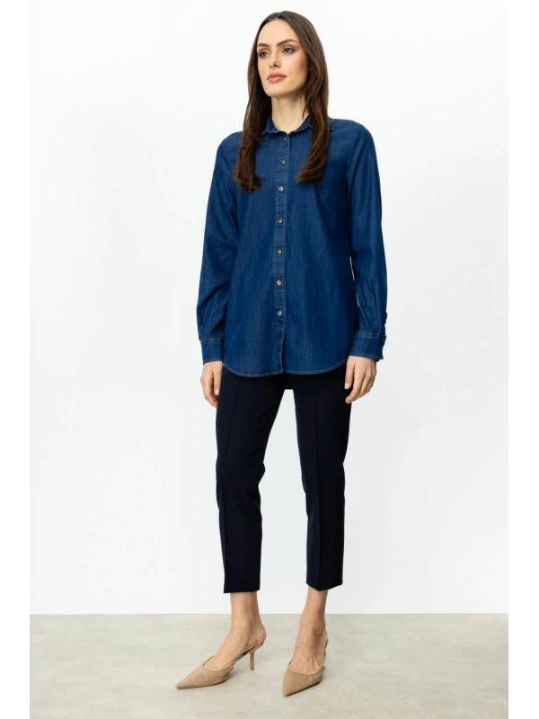 Ekol Kelebek İşlemeli Gömlek 03002