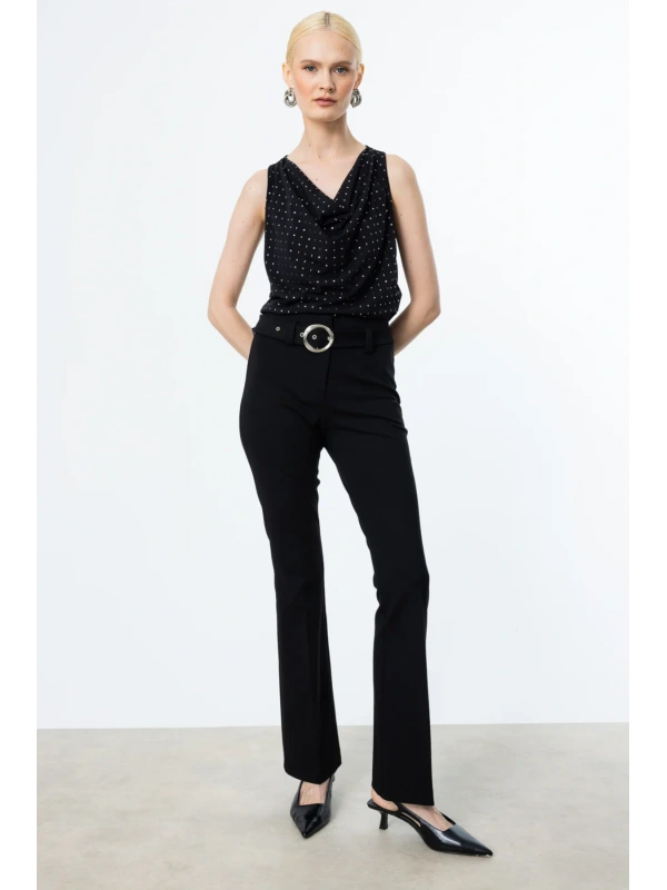 Ekol Kemerli İspanyol Paça Pantolon 02080