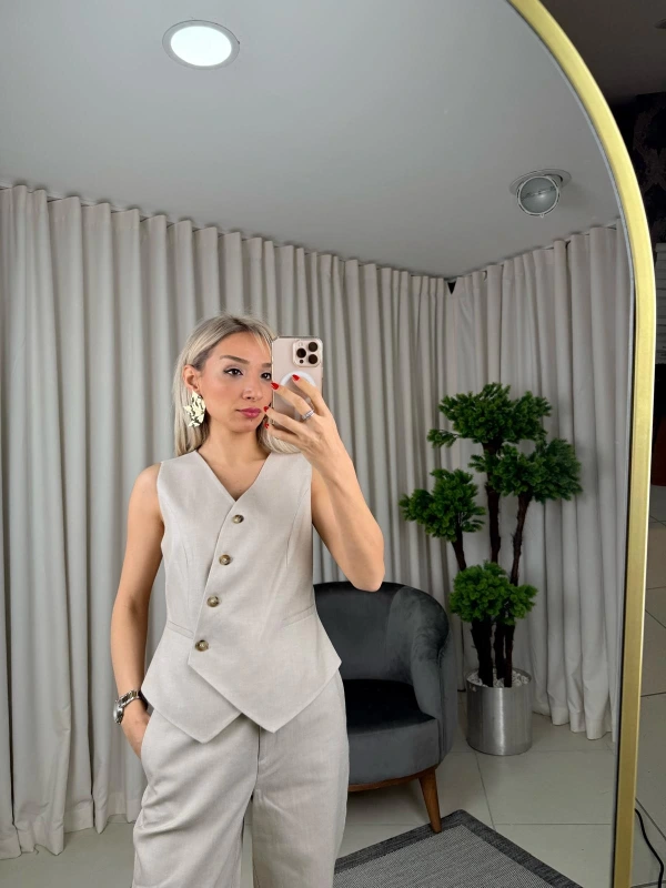 Ekol Kruvaze Yaka Yelek 04078