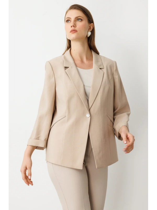 Ekol Tek Düğme Cep İnce Taş Detay Gömlek 04544