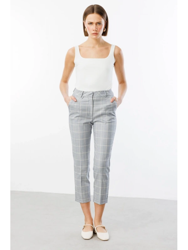 Ekol Yandan Cepli Ekose Pantolon 04034