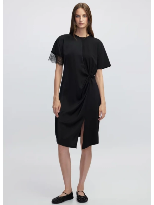 İpekyol Dantel Garnili Kumaş Mix Elbise IW6250002133