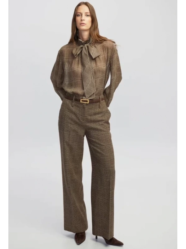 İpekyol Ekose Desen Pantolon IW6250003115