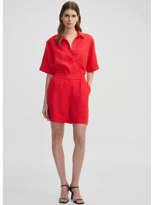 İpekyol Elastik Bel Keten Şort IS1250013048