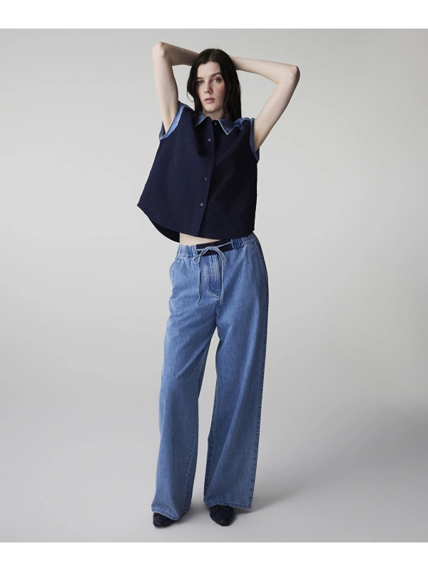 İpekyol Kontrast Bel Jean Pantolon IS1260003136
