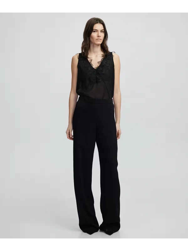 İpekyol Kumaş Mix Pantolon IS1250003114-Siyah