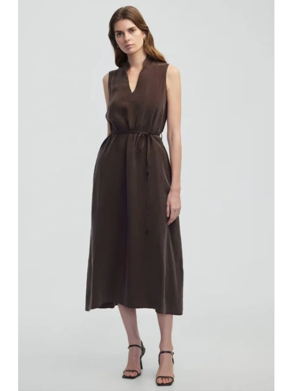 İpekyol Kuşaklı Cupro Elbise IS1250002455
