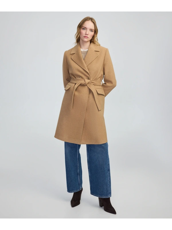 İpekyol Kuşaklı Kadın Kamel Kaşe Kaban IW6250008035