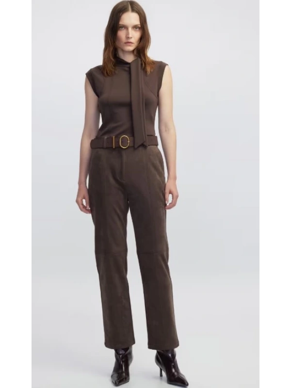 İpekyol Süet Görünümlü Pantolon IW6250003116