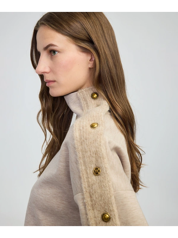 İpekyol Triko Mix Dik Yaka Sweatshirt IW6250091053