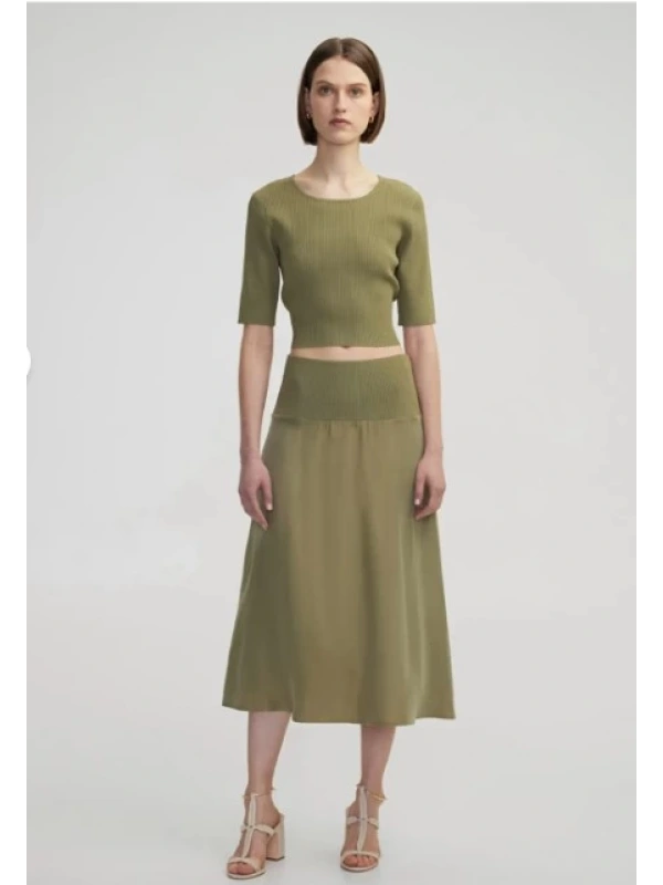 İpekyol Triko Ve Cupro Mix Etek IS1250004151