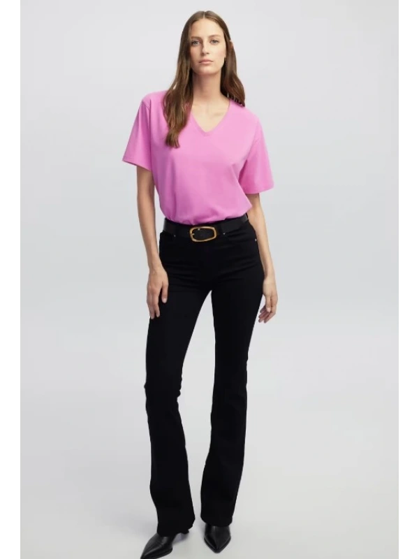 İpekyol V Yaka Basic T-Shirt IW6250070073