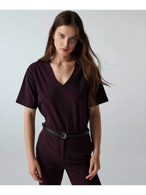 İpekyol V Yaka Basic T-Shirt IW6260070138