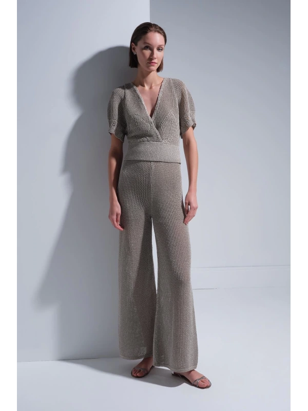 Join Us Kruvaze Yaka Kısa Kol Bluz 2025S112