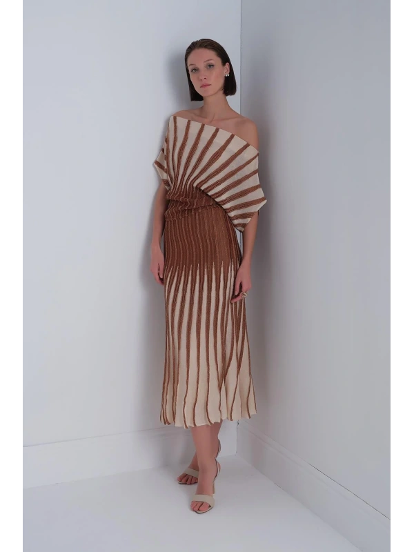 Join Us Sim Detaylı Piliseli Midi Etek 2025S072