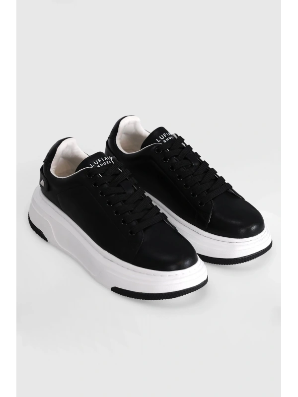 Lufian Adel Kadın Siyah Deri Sneaker Ayakkabı 121230017