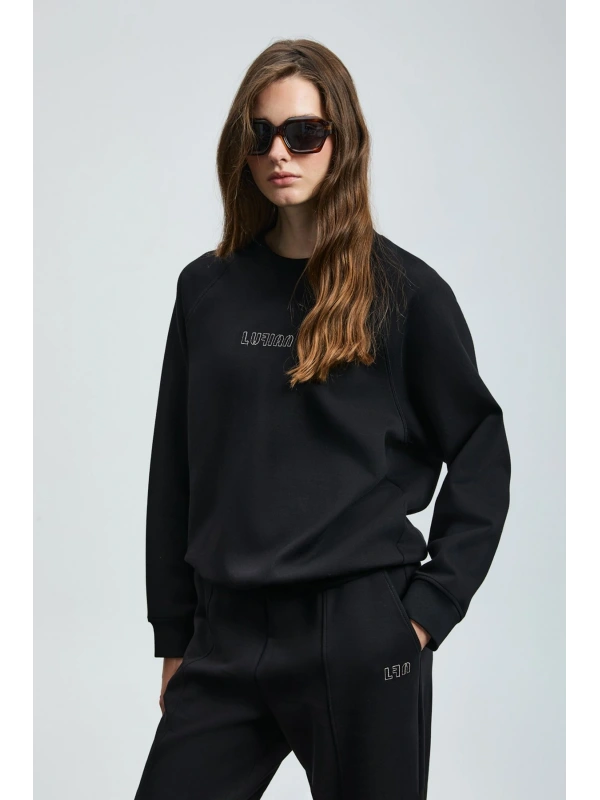 Lufian Alice Kadın Siyah Örme Sweatshirt 122030016