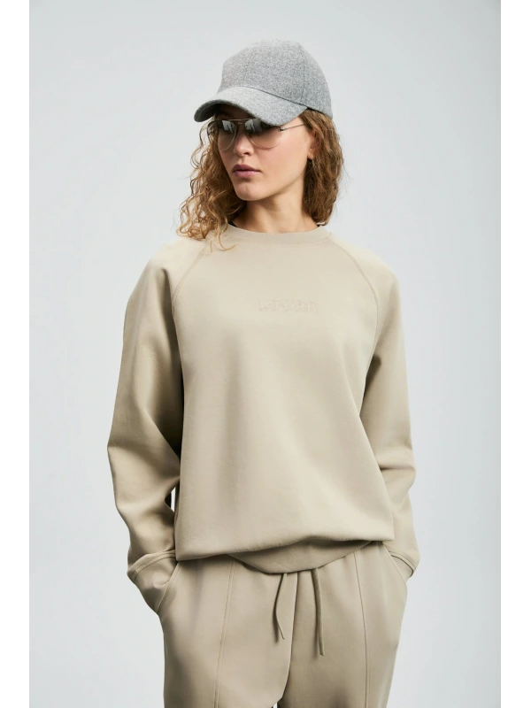 Lufian Kadın Alice Örme Bej Sweatshirt 122030016