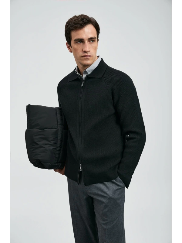 Lufian Amber Erkek Siyah Hırka 112100075