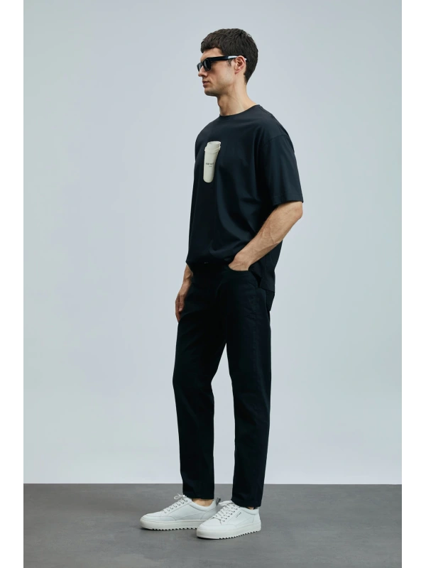 Lufian Erkek Anton Slim Fit Siyah Pantolon 111200206