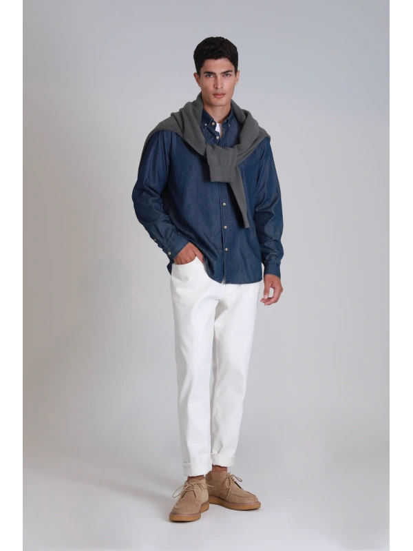 Lufian Erkek Armir Koyu Mavi Gömlek 112010665