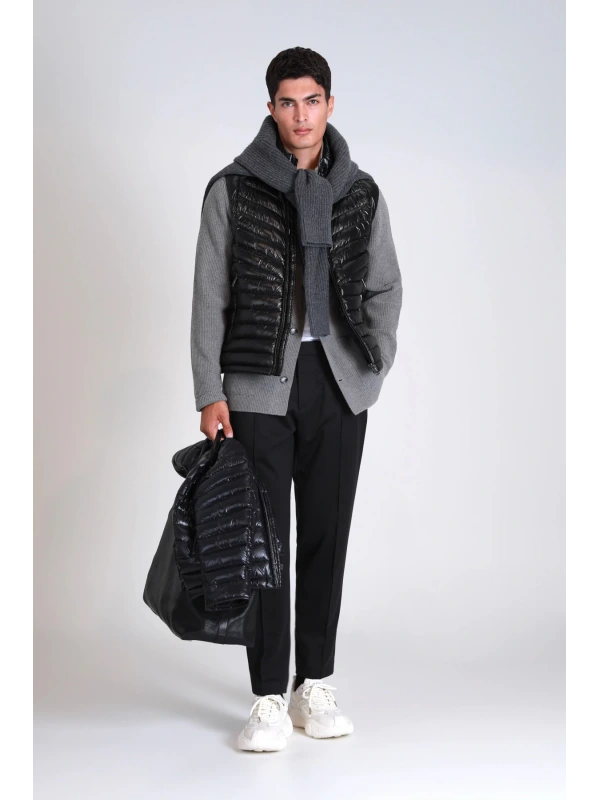 Lufian Axel Kaz Tüyü Siyah Erkek Yelek 112130024