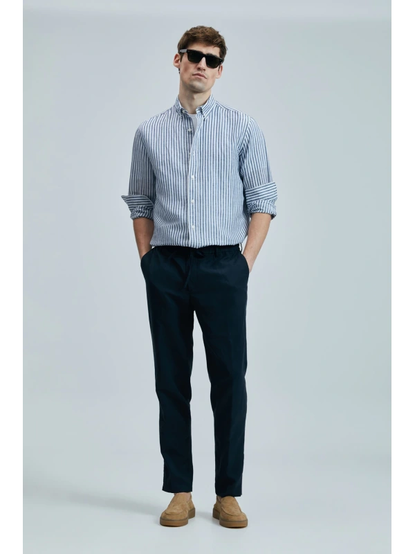 Lufian Erkek Bert Slim Fit Lacivert Pantolon 111190352