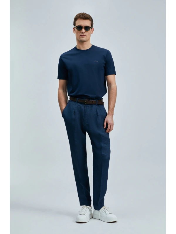 Lufian Erkek Bran Modern Grafik Lacivert T-Shirt 111020262