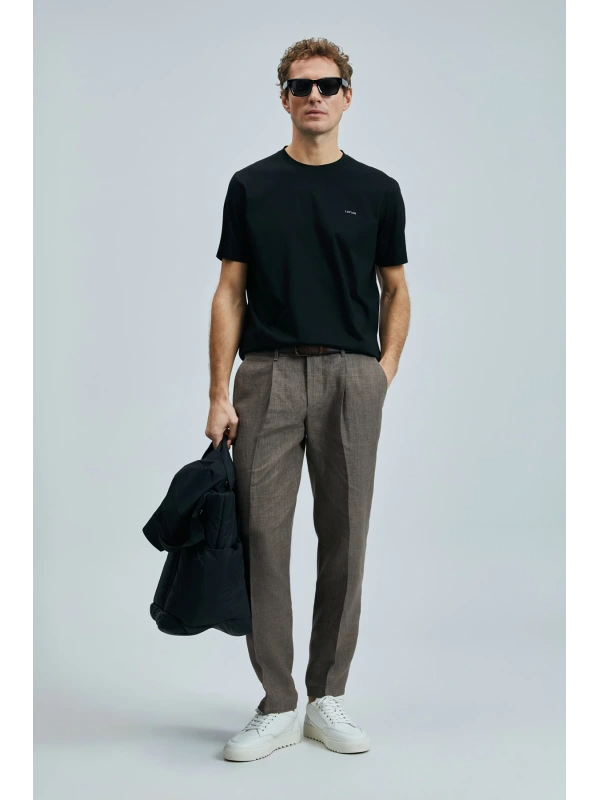 Lufian Erkek Bran Modern Grafik Siyah T-Shirt 111020262