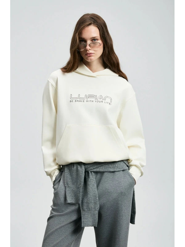 Lufian Cassa Kadın Kırık Beyaz Örme Sweatshirt 122030023